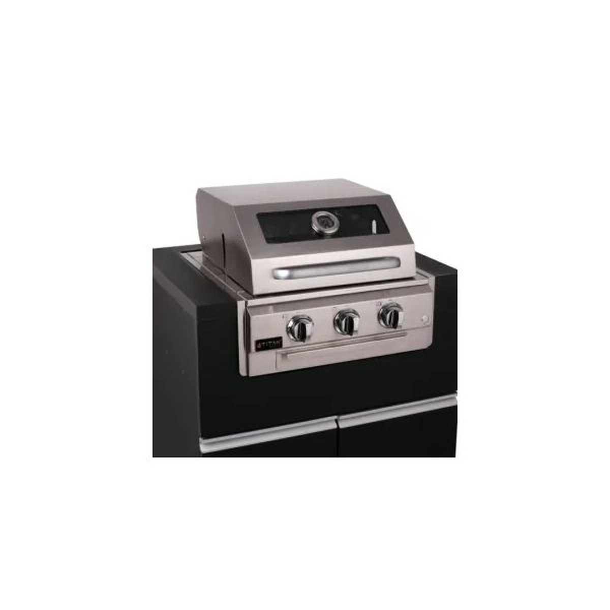 Assador Grill á Gás 2 + 1 Queimadores Com Tampa Linha Prime Visor Vidro Home Pro 3 - Titan - Coifas e Grills