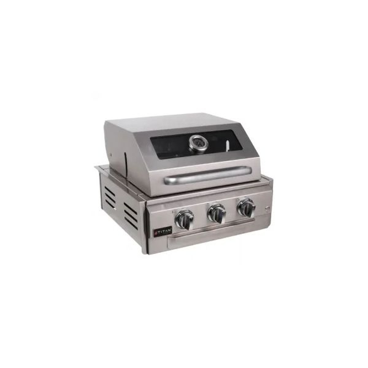 Assador Grill á Gás 2 + 1 Queimadores Com Tampa Linha Prime Visor Vidro Home Pro 3 - Titan - Coifas e Grills