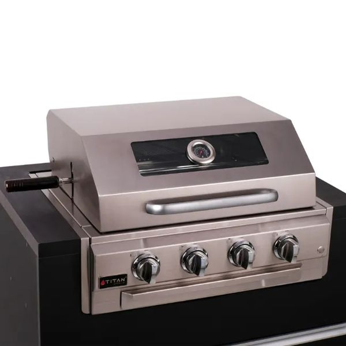 Assador Grill á Gás 3 + 1 Queimadores - Com Tampa Linha Prime Visor de Vidro Home Pro 4 - Titan - Coifas e Grills