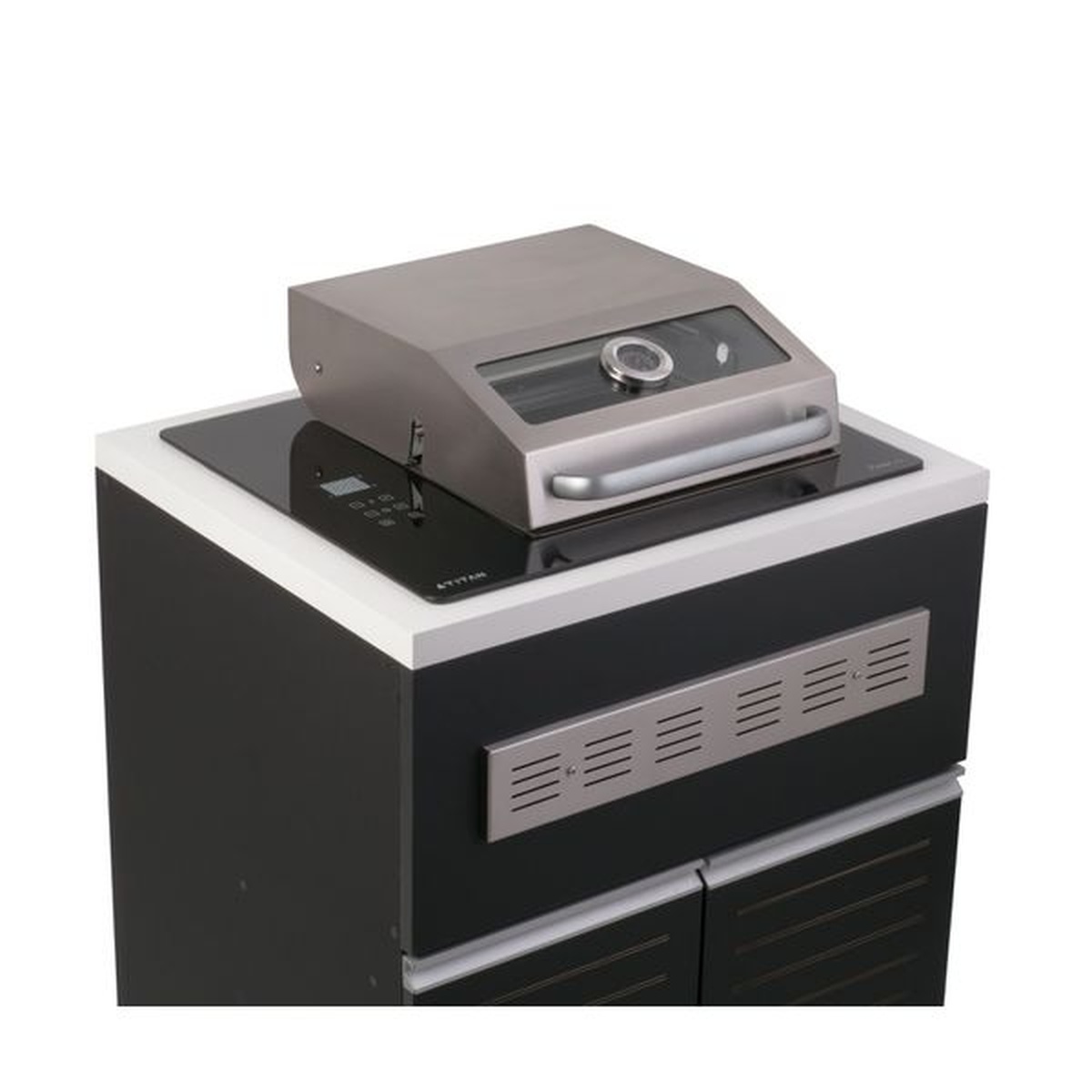 Assador Grill Elétrico de Embutir Linha Prime Touch Screen 220V com Tampa Visor de Vidro - Preto 4200w - Titan - Coifas e Grills