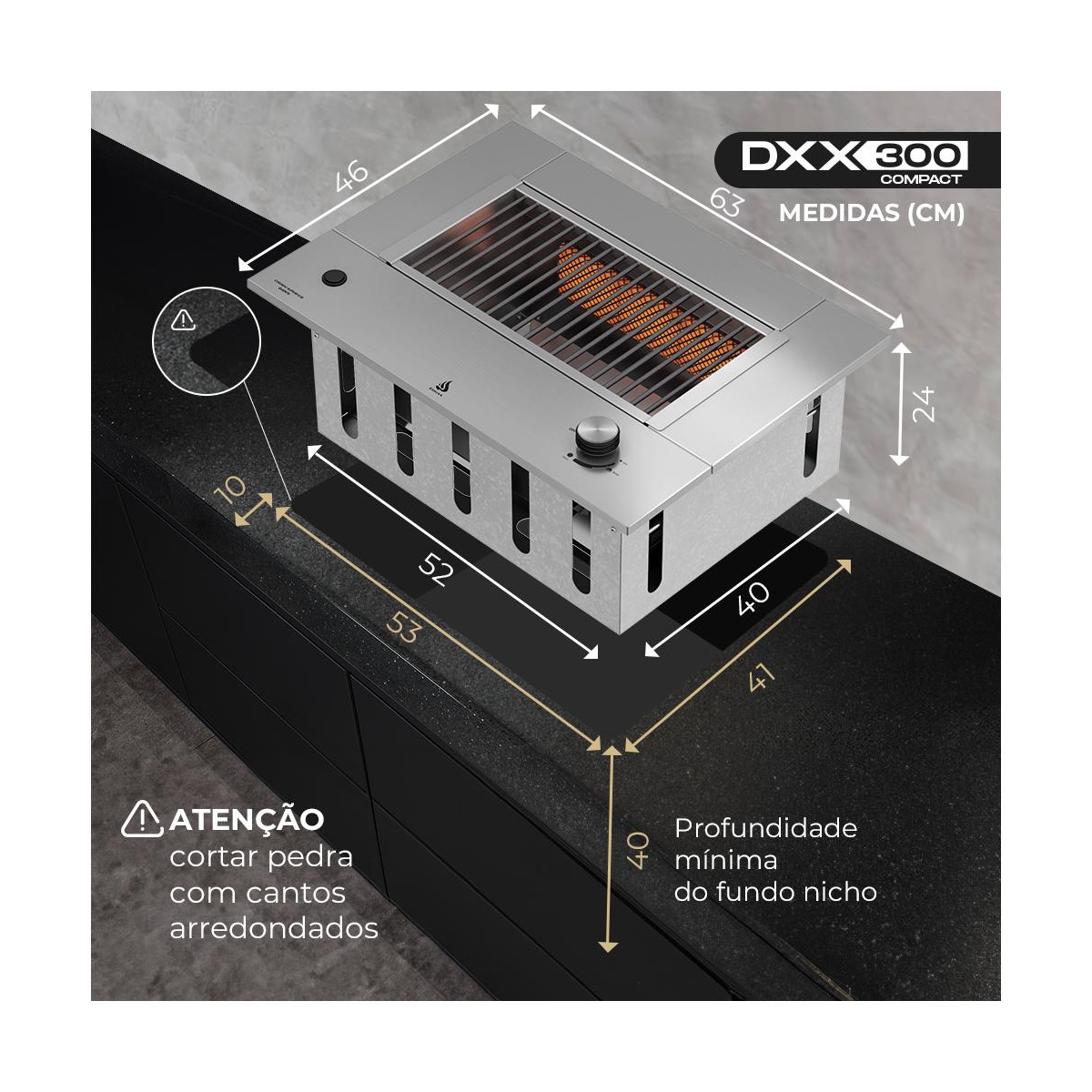 Churrasqueira a Gás Dxx300 Compact - Dinoxx - Coifas e Grills