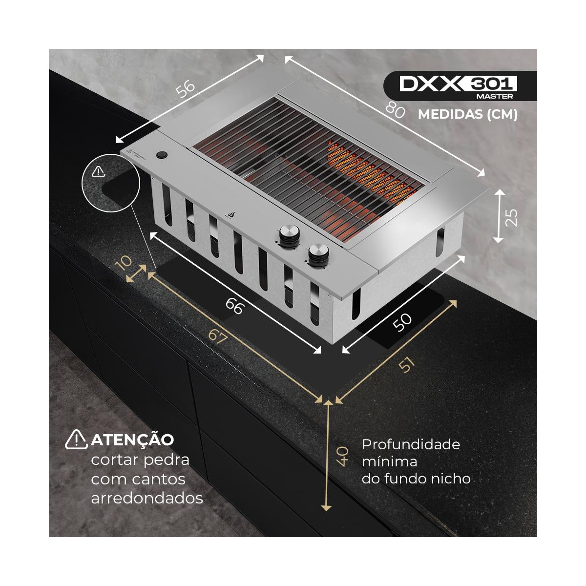 Churrasqueira a Gás Dxx301 Master - Dinoxx - Coifas e Grills