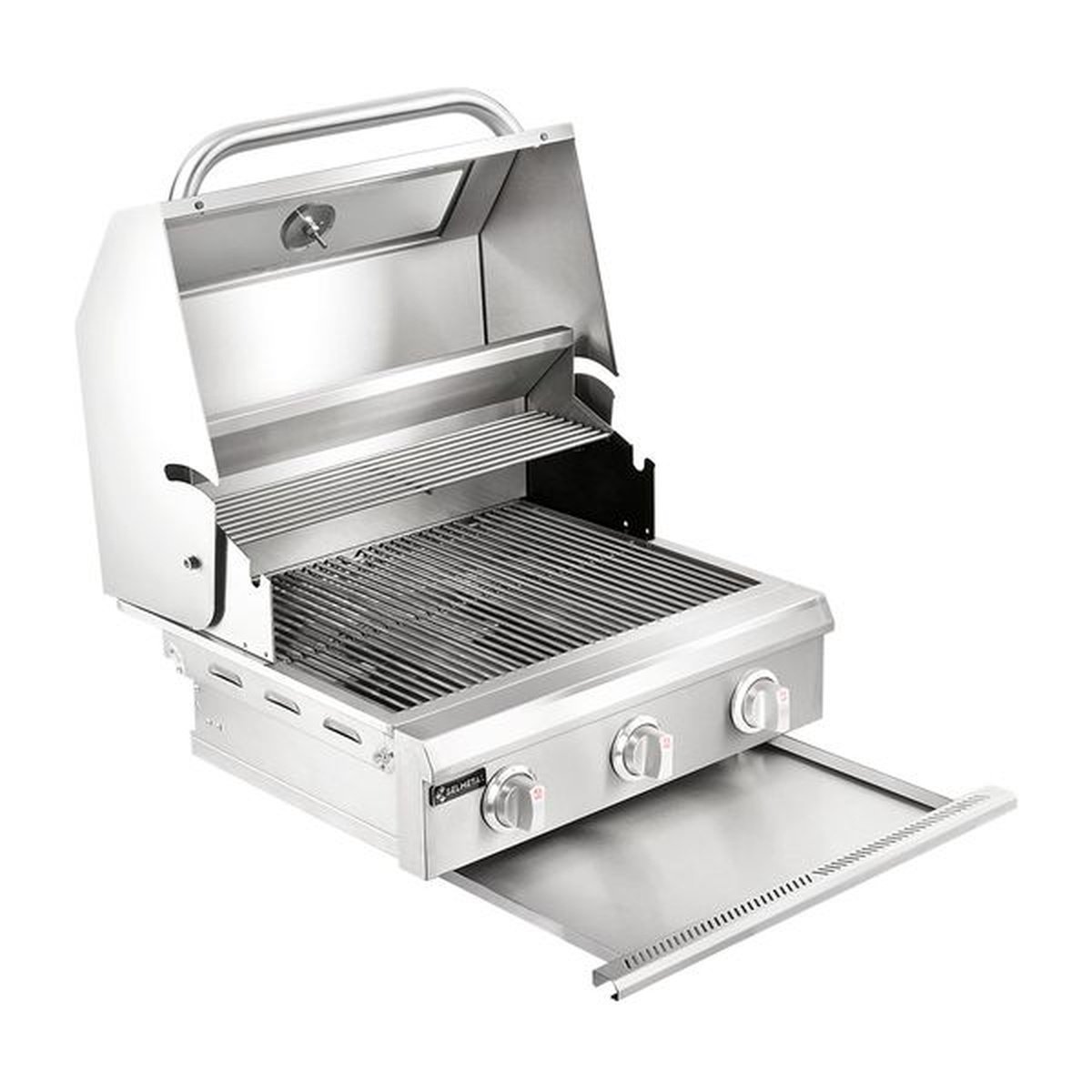 Churrasqueira a Gás Montana 3 queimadores com Visor de vidro AISI 304 - Selmetal - Coifas e Grills