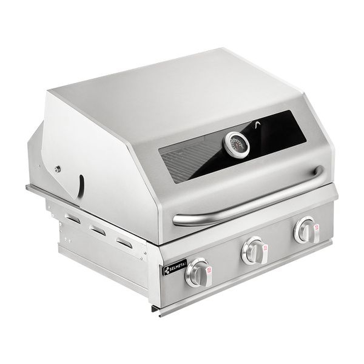 Churrasqueira a Gás Montana 3 queimadores com Visor de vidro AISI 304 - Selmetal - Coifas e Grills