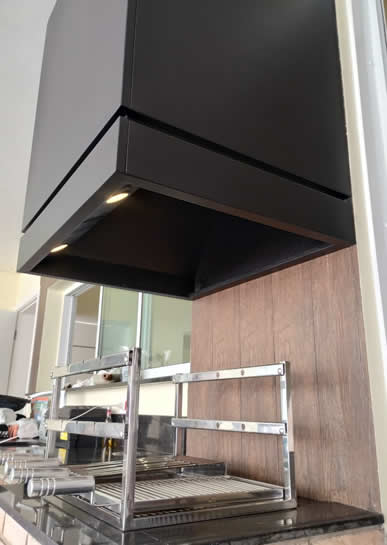 Coifa de Churrasqueira Box Preta 3 - Coifas e Grills