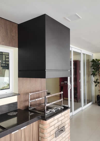 Coifa de Churrasqueira Box Preta 3 - Coifas e Grills