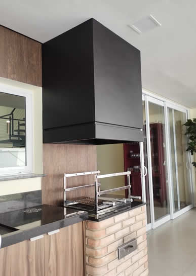 Coifa de Churrasqueira Box Preta 3 - Coifas e Grills