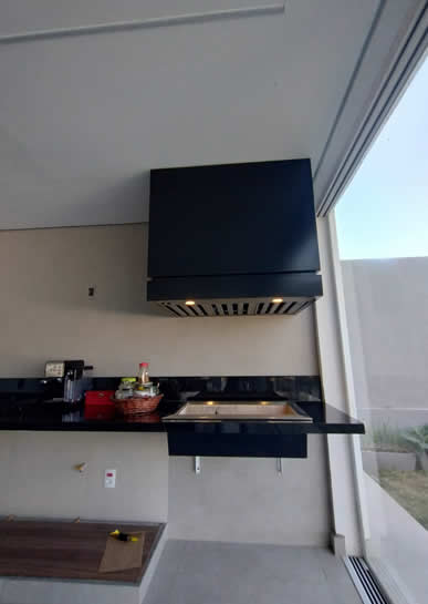 Coifa de Churrasqueira Box Preta 6 - Coifas e Grills