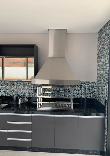 Coifa de Churrasqueira Piramidal Inox 2 - Coifas e Grills