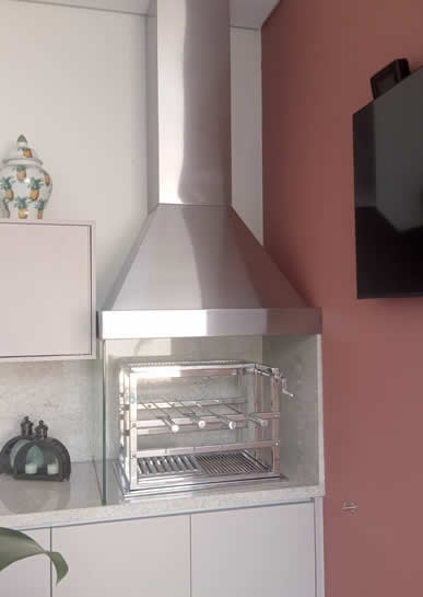 Coifa de Churrasqueira Piramidal Inox 5 - Coifas e Grills
