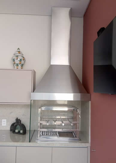 Coifa de Churrasqueira Piramidal Inox 5 - Coifas e Grills