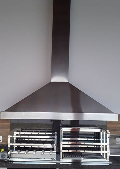 Coifa de Churrasqueira Piramidal Inox 6 - Coifas e Grills