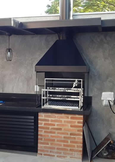 Coifa de Churrasqueira Piramidal Preta 8 - Coifas e Grills