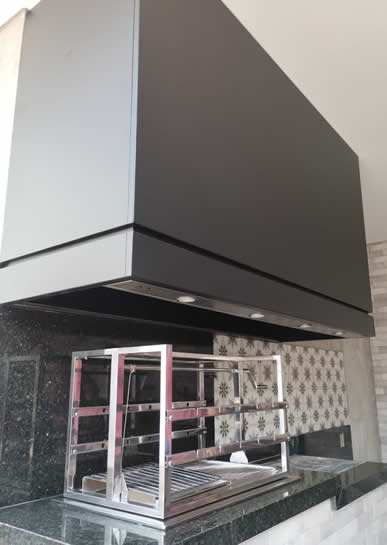 Coifa de Churrasqueira Box Preta 8 - Coifas e Grills