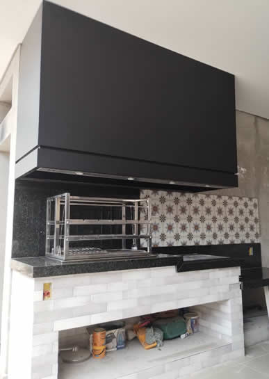 Coifa de Churrasqueira Box Preta 8 - Coifas e Grills