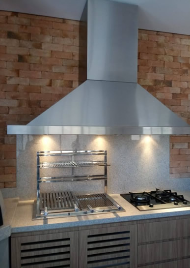 Coifa de Churrasqueira Piramidal Inox 15 - Coifas e Grills