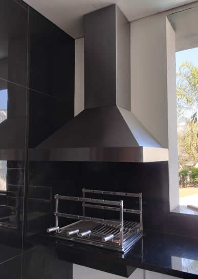 Coifa de Churrasqueira Piramidal Inox 3 - Coifas e Grills