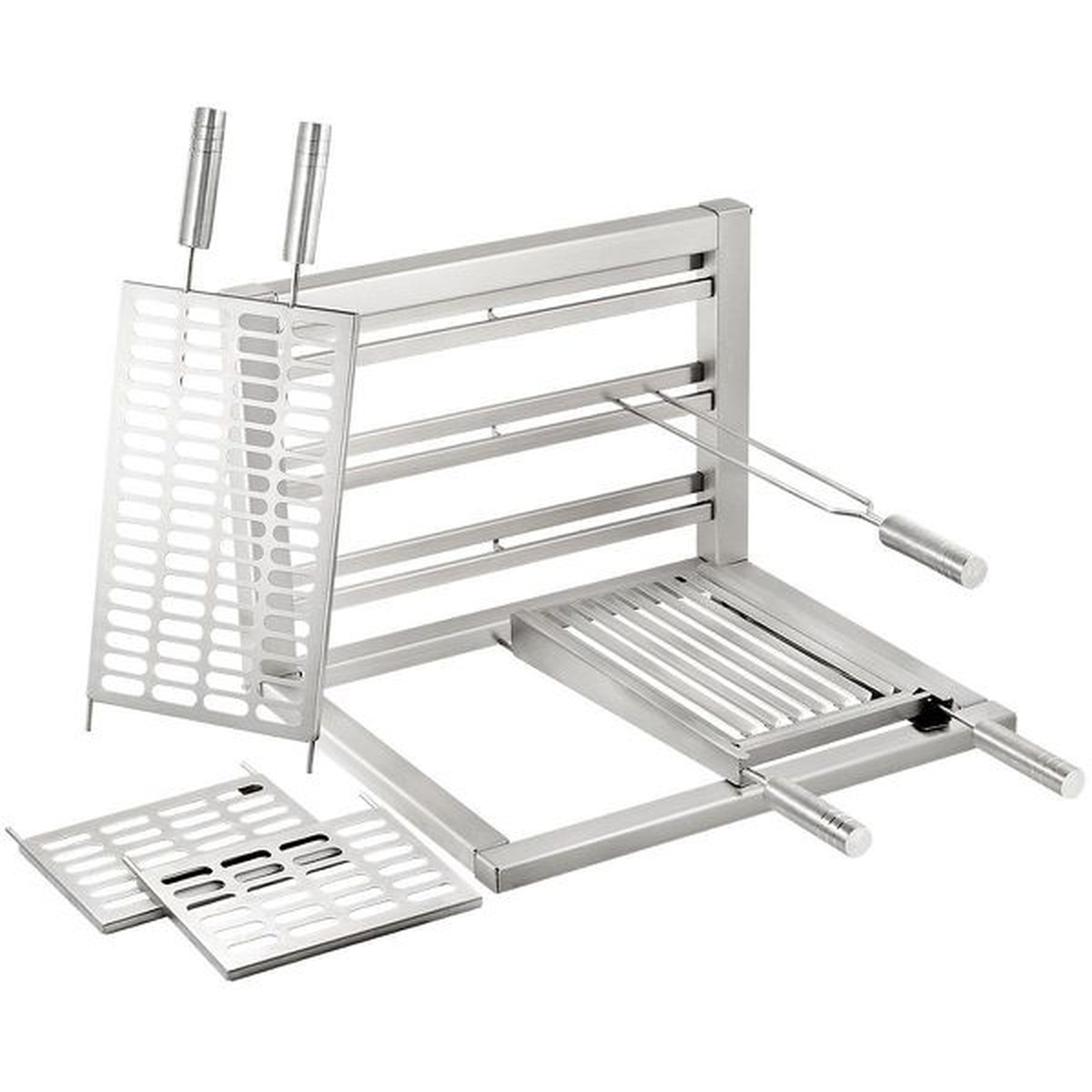 Estrutura Kit Grill Max 70x50x40cm - Escovada - Aisi 430 - Selmetal - Coifas e Grills