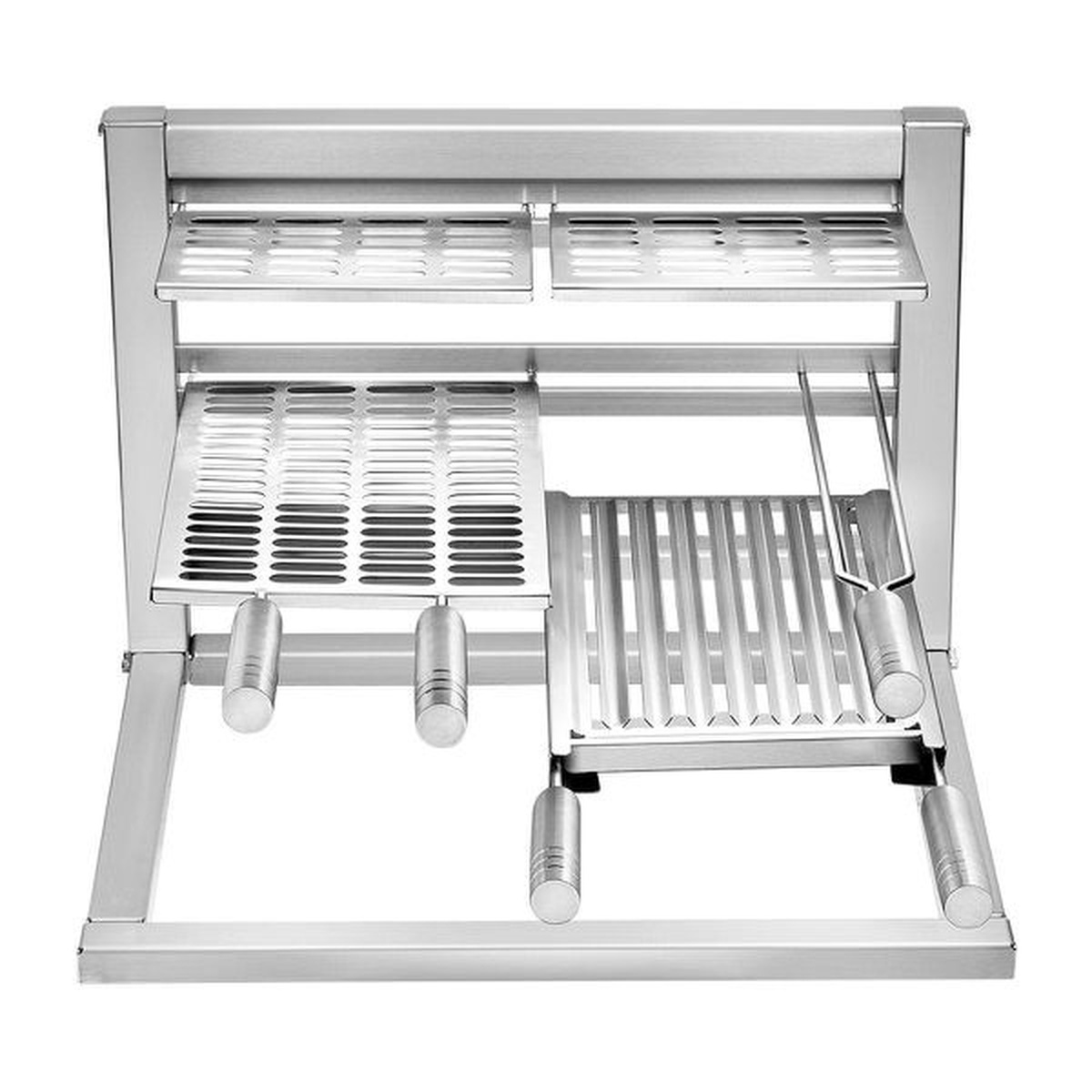 Estrutura Kit Grill Max 80x50x40cm - Escovada - Aisi 430 - Selmetal - Coifas e Grills