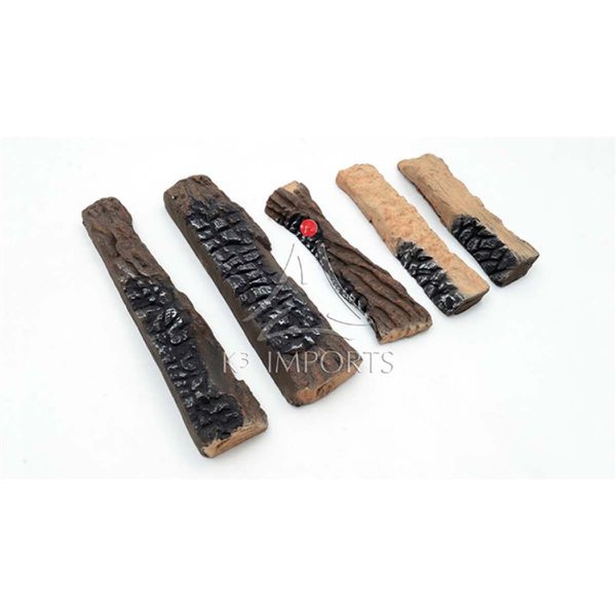 Kit De Lenho Cerâmico Para Lareira Ecológica À Álcool Ou Gás 5 Peças - K3 Imports - Coifas e Grills