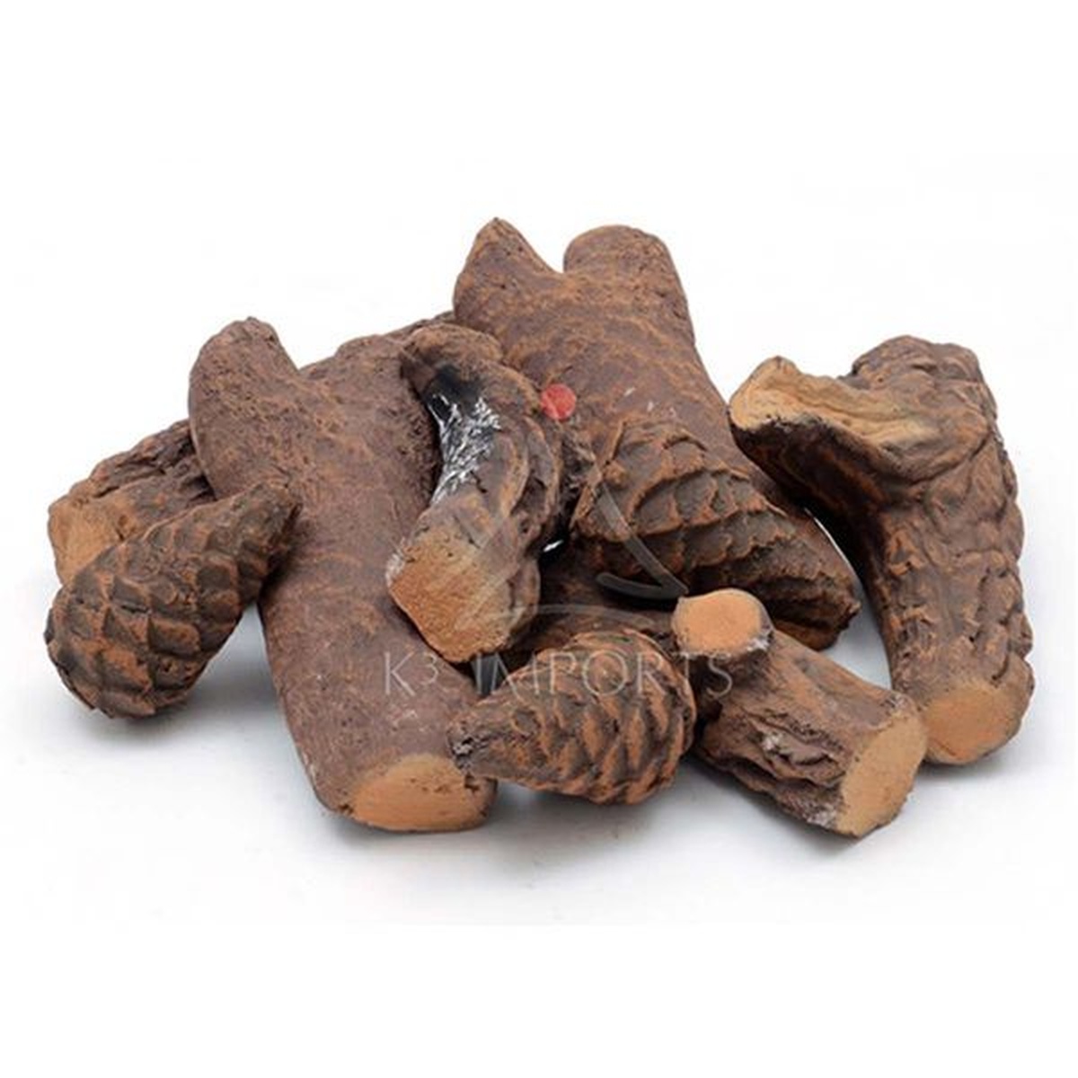 Kit De Lenho Cerâmico Para Lareira Ecológica À Álcool Ou Gás 9 Peças - K3 Imports - Coifas e Grills