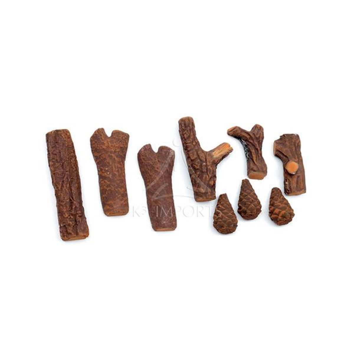 Kit De Lenho Cerâmico Para Lareira Ecológica À Álcool Ou Gás 9 Peças - K3 Imports - Coifas e Grills