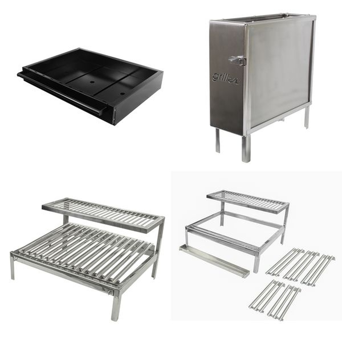 Kit Grillex Braseiro Ac e Firebox 2000 Pro Inox Com Parrilla 5 Inox - Giragrill - Coifas e Grills