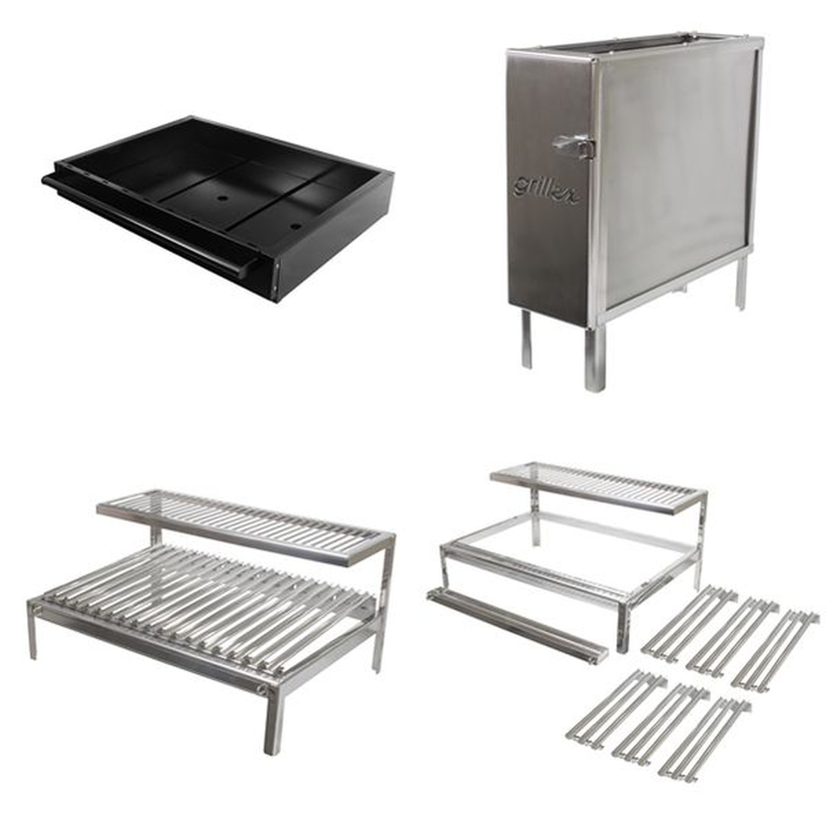 Kit Grillex Braseiro Ac e Firebox 2000 Pro Inox Com Parrilla 6 Inox - Giragrill - Coifas e Grills