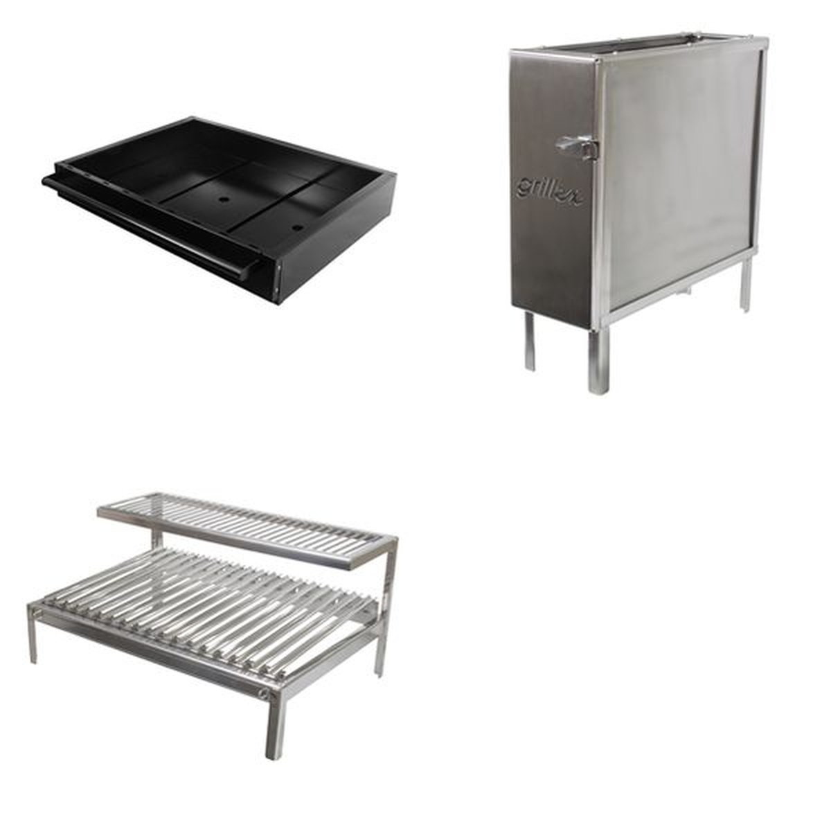 Kit Grillex Braseiro Ac e Firebox 2000 Pro Inox Com Parrilla 6 Inox - Giragrill - Coifas e Grills