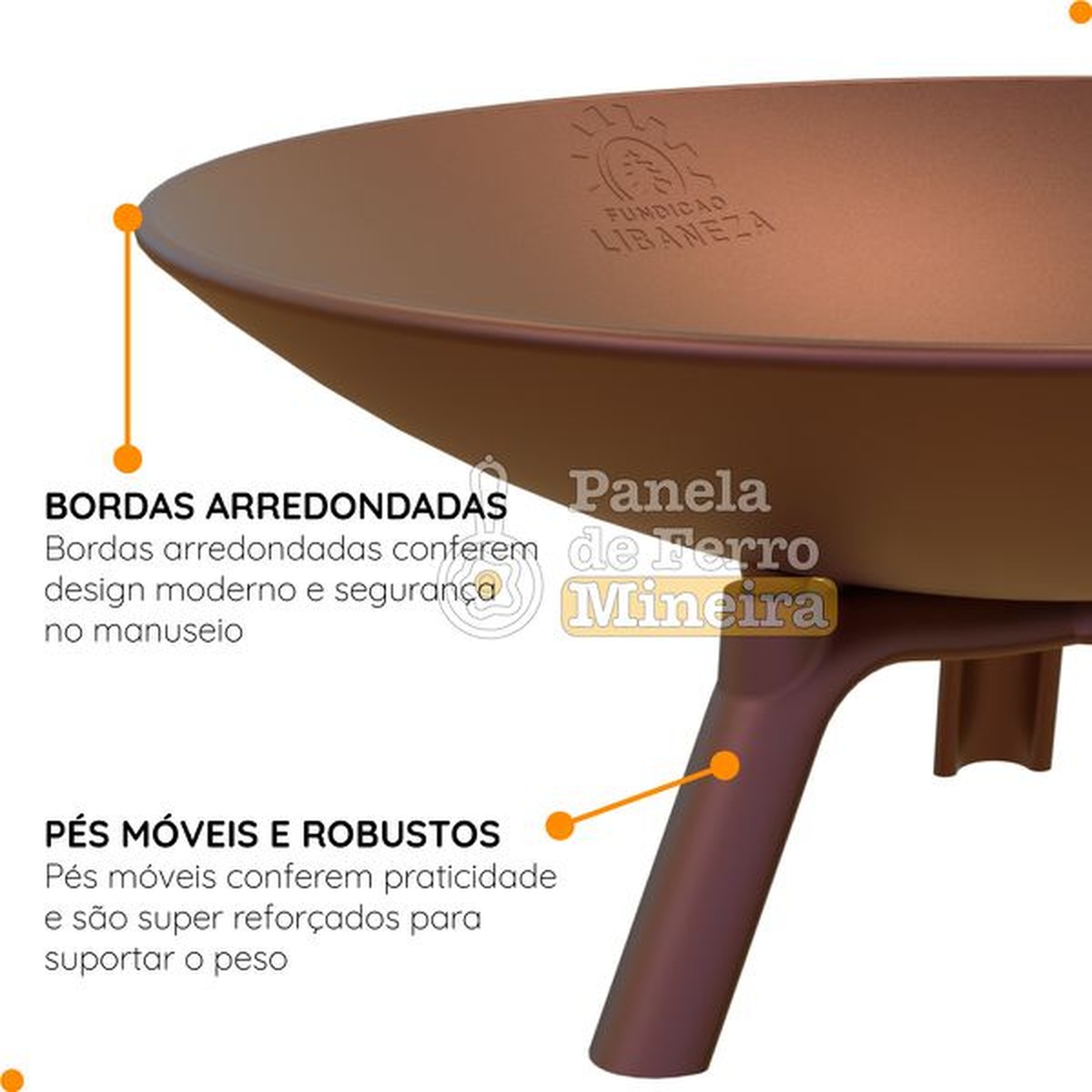 Lareira 60cm para Jardim Ferro Fundido Envelhecida - Libaneza - Coifas e Grills